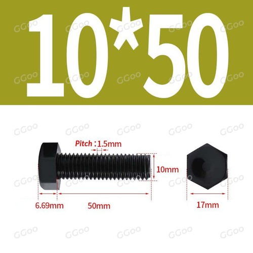 Tornillos de cabeza hexagonal de nailon negro totalmente roscados M3 M4 M5 M6 M8 M10 M12 - Imagen 65 de 81