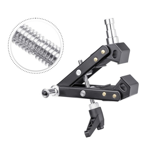 Unique A Type Tripods Light Stand Bracket 3-Head Super Strong Clamp Holder Black