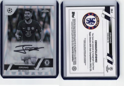 22/23 Topps UEFA Chrome Club Refractor Black & White Ray Wave Auto Jorginho