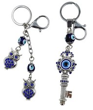 Evil Eye Key Chain Owl Hanging Key Ring Anti-Rust Feng Shui Protection