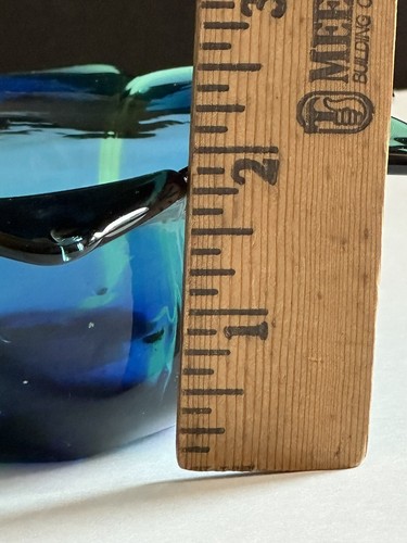 Murano Style Green Flower Art Blown Glass Bowl Votive Candle Holder Candy Dish - Picture 9 of 21