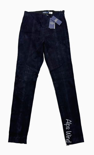 POLO RALPH LAUREN LAMBSKIN SUEDE LEGGING NAVY WOMENS PANT SIZE SMALL NWT$998 - Picture 4 of 14