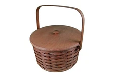 Round Double Pie Carrier Basket with Tray and Lid, 12" X 7". An Ingenious Design