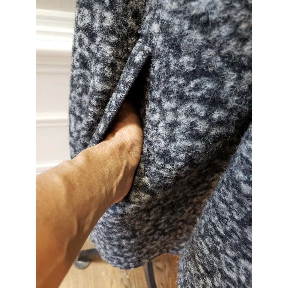 Chaqueta Blazer Willi Smith Para Mujer Talla Grande Negra Mezcla de Lana Capucha Correa para el Cuello Foto 3 de 4