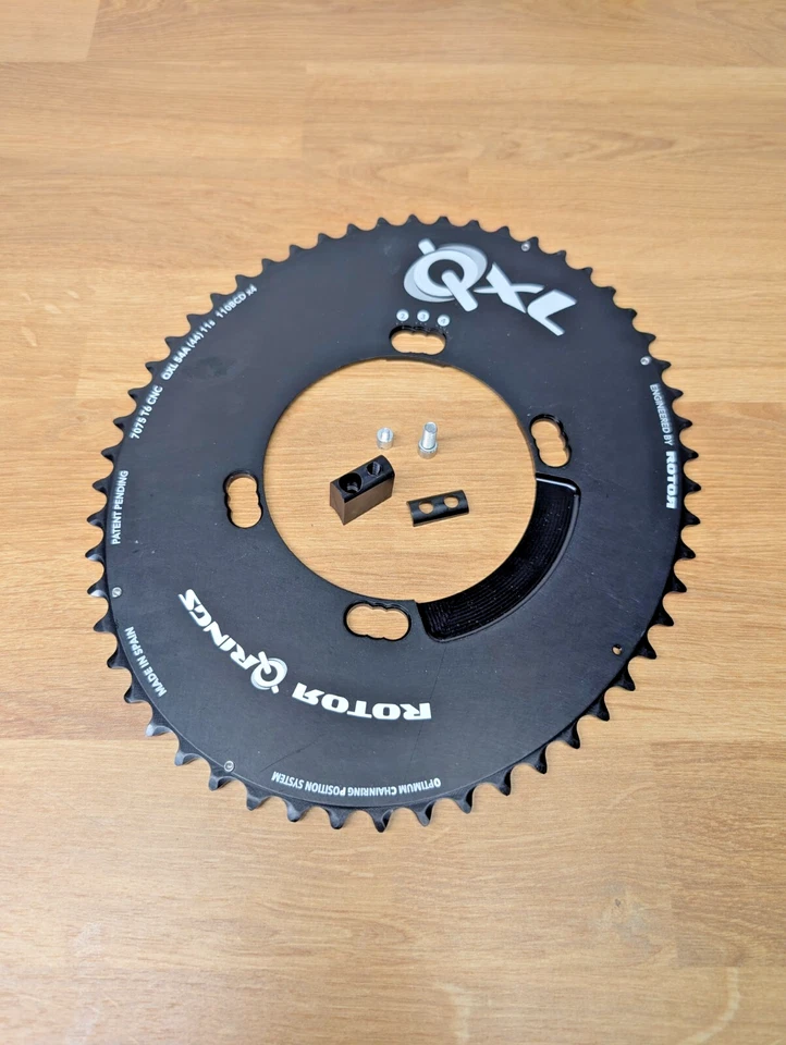 Rotor QXL 54A Tooth  11spd Oval Outer Chain Ring- 110BCDx4 - Black - New - Image 2 of 3