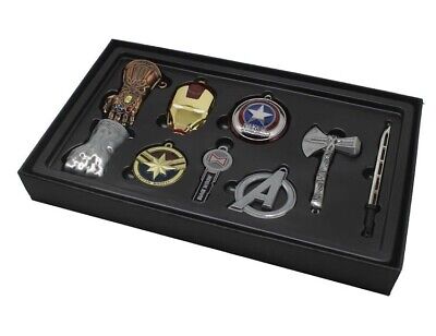 アベンジャーズエンドゲーム キーホルダー ネックレス 兼用 セット Marvels Avengers End Game Metal Pendants Collectible