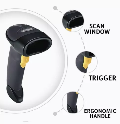 Genuine Motorola Symbol Zebra LS2208-SR20007R-UR USB Barcode Scanner