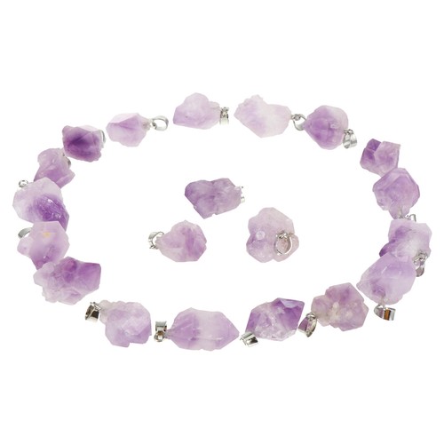 20 Pcs Amethyst Pendant Diy Jewelry Natural Stone Jewellery Necklace Making - Picture 3 of 10