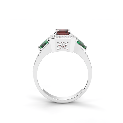 Anillo de plata de ley 925 creado en laboratorio con piedras preciosas de rubí hecho a mano envío gratuito - Imagen 3 de 36