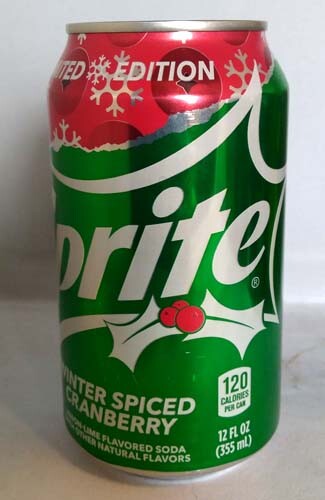 Winter Spiced Cranberry Sprite FULL NEW 12oz Can Christmas 2019 Limited Edition - Picture 3 of 4