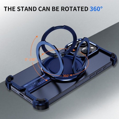 Minimalist Alloy Metal Phone Case Magnetic Stand for iPhone 15 14 13 12 MagSafe - Picture 33 of 66