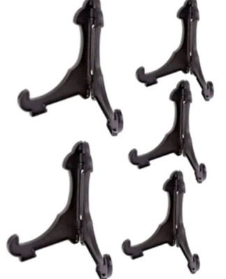6 Stück Tellerständer Qualität Kunststoffplatte schwarz klein groß 2 Größen NEU UK LAGER