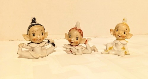 1950's Vintage Ceramic Elves, 3 Total Stamped Japan. Adorable - Picture 13 of 14