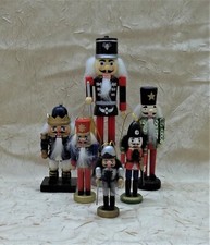 Six Assorted Sizes Set Nutcrackers Christmas Holiday Figurines  Ornaments