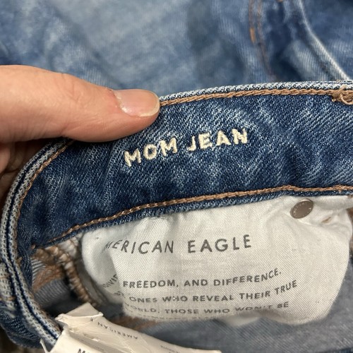 American Eagle Mom Jeans Größe 8 29W Indigo Shatter Stretch Neu mit Etikett 27" Schrittlänge blau - Bild 10 von 12