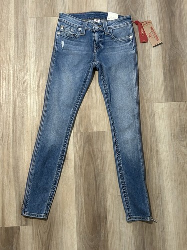 True Religion Damen Gr. 24 Super Skinny Mid Rise Knöchellange Jeans ~ 27 "Innennaht ~ - Bild 1 von 8