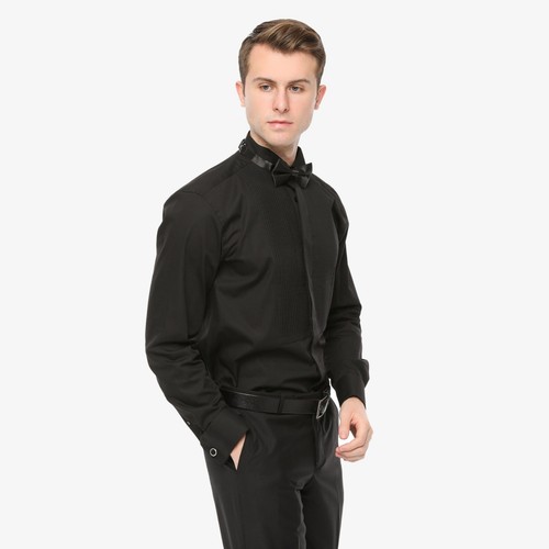 Camisa de vestir/esmoquin formal Xact para hombre con doble puño y gemelos - Imagen 13 de 61