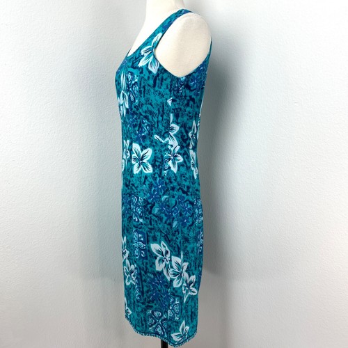 Vintage Hilo Hattie Hawaii Kleid Größe 6 Blau Blumen Knielang Viskose Resort - Bild 5 von 10