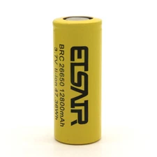 ETSAIR 26650 Battery Batteries 3.7V Rechargeable Flat Top Cell For Torch Lot