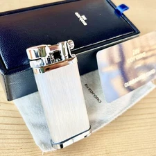 IM Corona Old Boy Pipe Lighter Hairlines Chrome Japan Made 64-3115