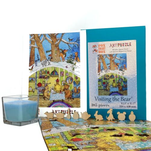 Wooden Jigsaw Puzzle for Adults by FoxSmartBox - 385 Pieces - Visiting The Bear - Picture 3 of 9
