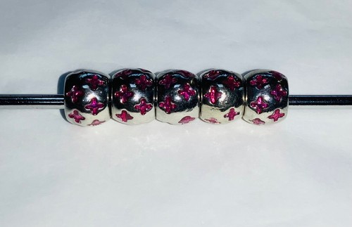 5 METAL & ENAMEL European Large Hole Spacer Beads Various Colours & Styles B - Picture 19 of 41