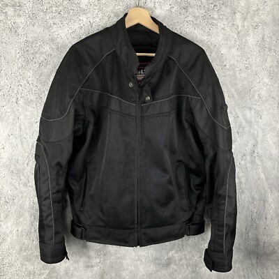 BILT Motorcycle Racing BLM13 Black Armored Padded OUTER JACKET Men's Large