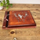 Drewniana muszla Inlayed Paw Album fotograficzny Music Box Vintage Abalone Ariran Azjaci