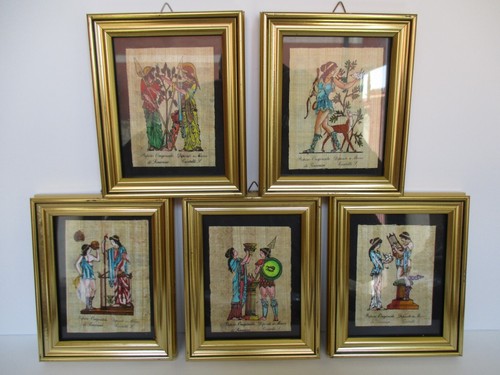 QUADRO QUADRETTO PAPIRO ORIGINALE SIRACUSA CM 14x17 ANNI '80 - Imagen 2 de 4