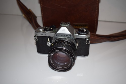 PENTAX ME 35mm Appareil Photo Argentique SLR Smc 50mm 1:1.4 Lens- Cuir Sac (