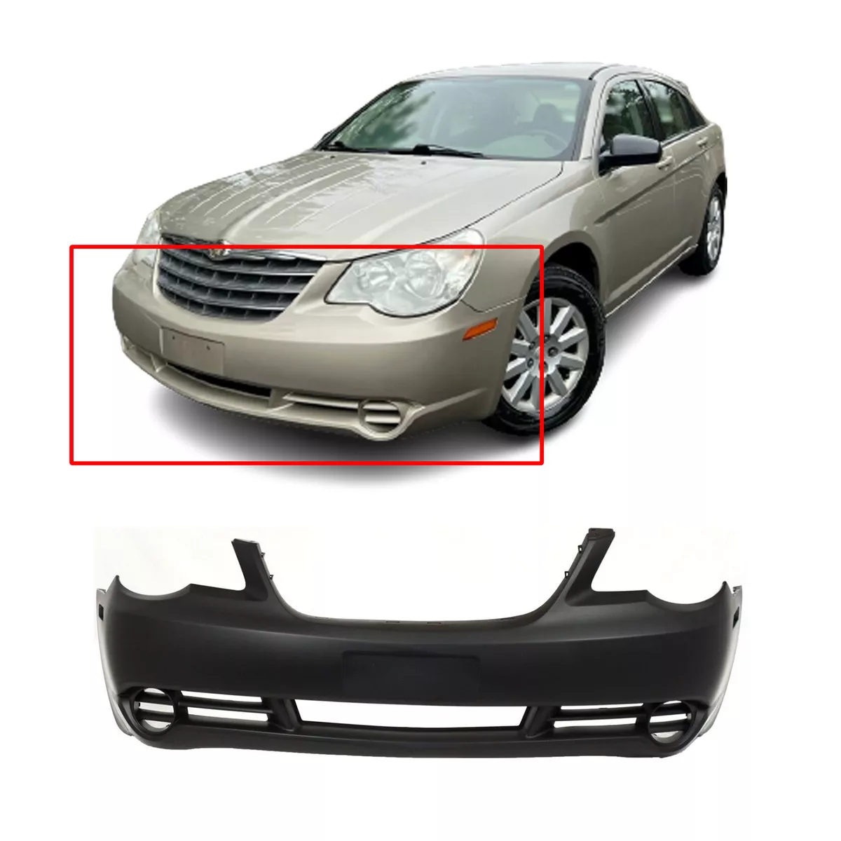 Front Bumper Cover For 2007 2010 Chrysler Sebring Primed 68004594AD CH1000897