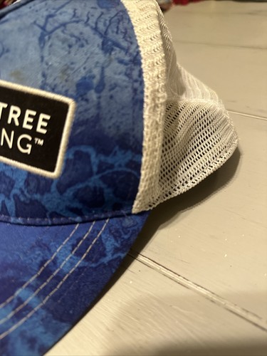 Real Tree Fishing Hat Cap Fitted Blue White Mesh Workwear Mens (MS) - Picture 2 of 5