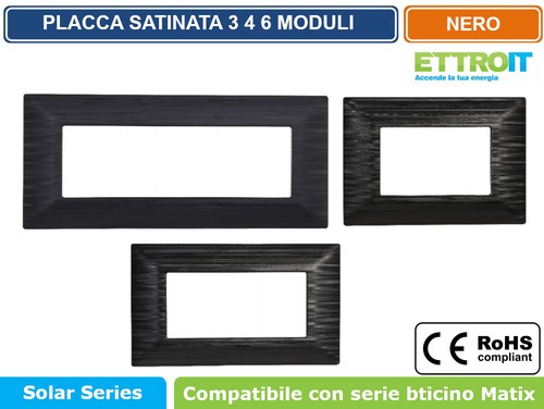 PLACCHE TECNOPOLIMERO SATINATE 3 4 6 POSTI COMPATIBILE BTICINO MATIX VARI COLORI - Foto 2 di 21