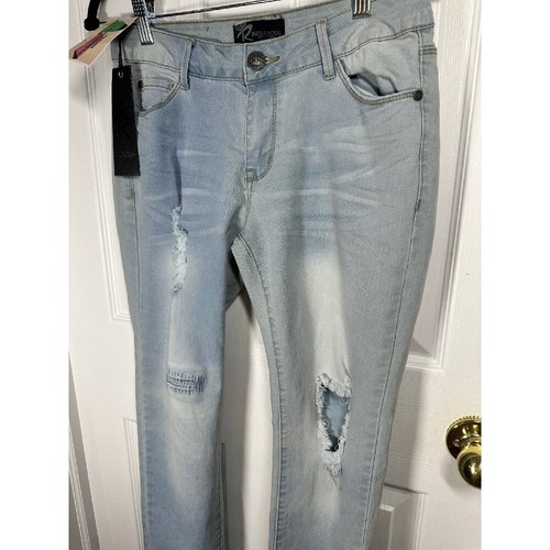 Rock & Royal Distressed Jeans Ripped Light Wash Denim Classic Skinny Gr. 7 - Bild 2 von 6