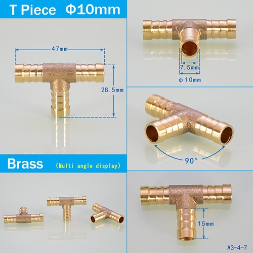 BRASS PIPE FITTING BARBED HOSETAIL JOINER TUBING CONNECTOR AIR WATER FUEL GAS - Picture 23 of 42