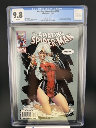 Amazing Spider-Man #607 - CGC 9.8 -  Black Cat cover by J. Scott Campbell - 2009