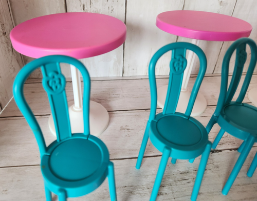 1995 Barbie "So Much to Do!" Mall Food Court Tables Chairs Trays Doll Size - Picture 7 of 11