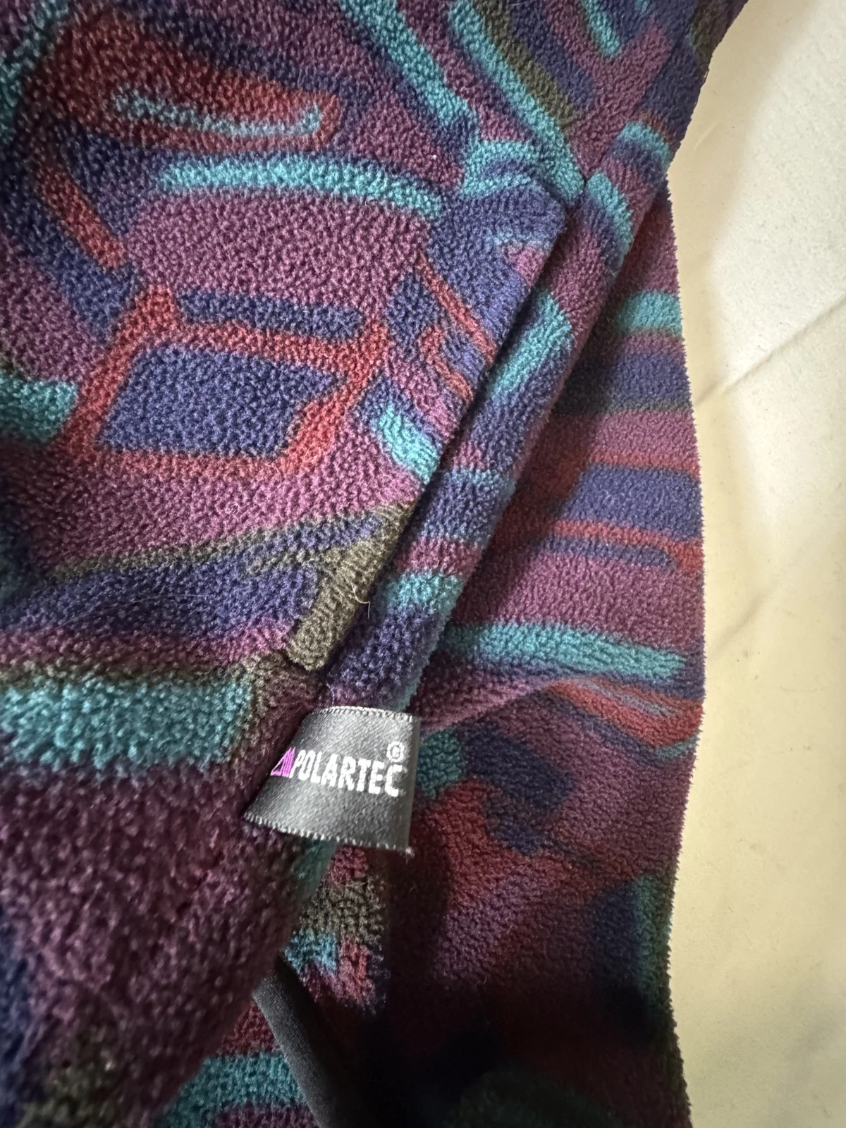 Vintage MERKLEY HEADGEAR Blue Aztec Print Fleece Sherpa Sweater Pullover Sz XL - product detail image 9