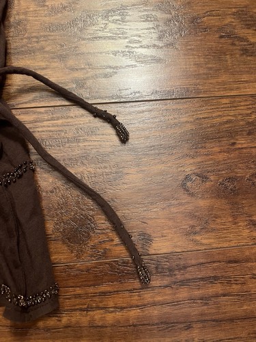 De Colección Ezra Fitch Y2K Medio Marrón Cuentas Corbata Tubo Top Playa Abercrombie RARO - Imagen 5 de 9