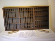 Vintage Wood Printers Box Tray Drawer Shadow Box 32" x 16- 1/2" x 1-3/8"  *READ*