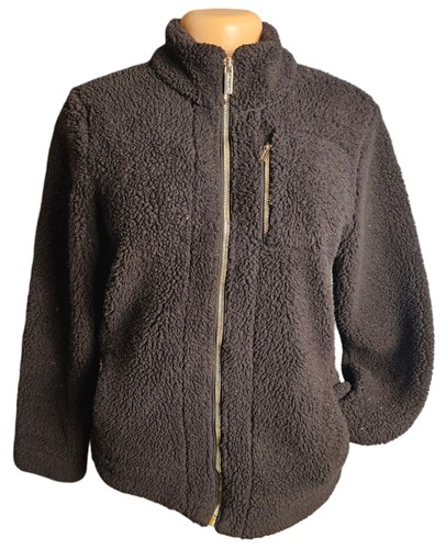 Calvin Klein Sherpa Fleece Full Zip Jacket Women's S Minimalist Gorpcore