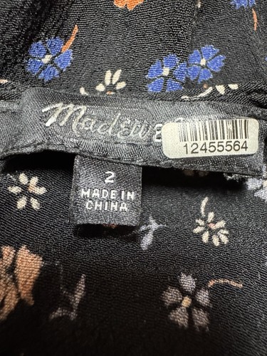 Madewell Womens 2 Spring Summer Blue Floral One Piece Shorts Romper Tie - Picture 2 of 7