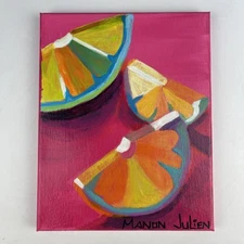 Colorful Original 8x10 Citrus Slice Painting – Acid Fruit Pop Art Kitchen Wall