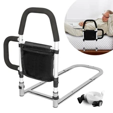 Bed Rails for Elderly Adults Safety with Storage Pocket, Assist Rail with Dua...