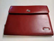 Vtg Franklin Covey Burgundy Classic Planner Binder Organizer Handles W Zipper