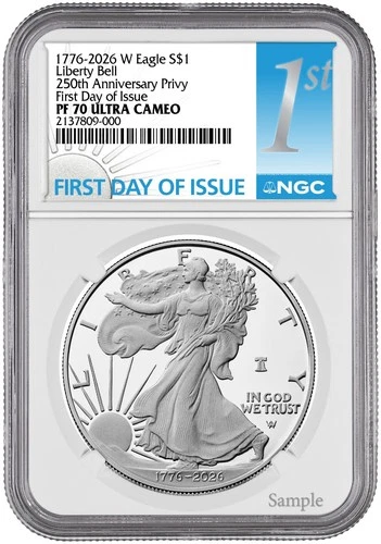 2026-W (PF70) Proof American Silver Eagle  ~ Bell Privy ~ $1 NGC FDOI  - Presale