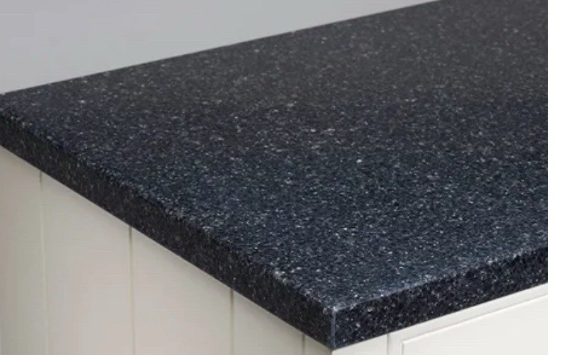 Black Galaxy Solid Surface Bathroom Worktop 1540x345x25mm