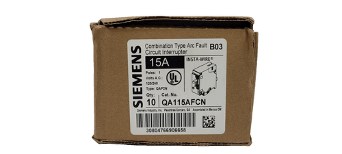 (QTY. 10) Siemens QA115AFCN 15A 1-Pole Plug-On Neutral Circuit Breaker NEW! - Picture 3 of 9