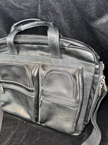 Sac de travail/porte ordinateur portable vintage Samsonite cuir noir JAMAIS UTILISÉ PAS D'ÉTIQUETTES - Photo 4/22