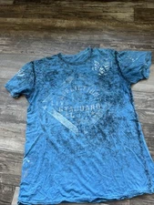 Y2K Affliction Shirt Blue Seek And Destroy Blue Size Large Reversible? Grunge